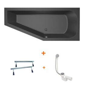 Lagoon Compact Rechts bad 160×75 ebony