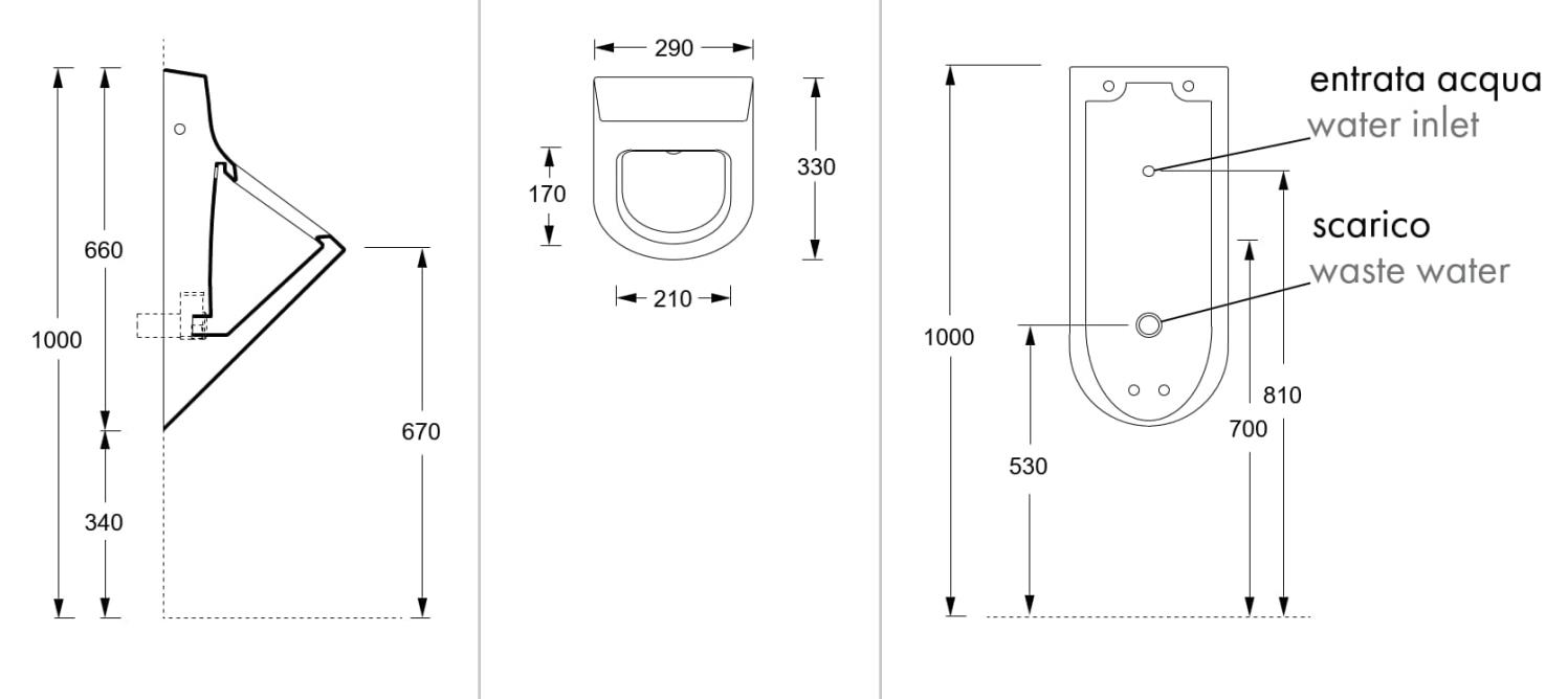 Wand urinoir wit Xenz - Afbeelding 2