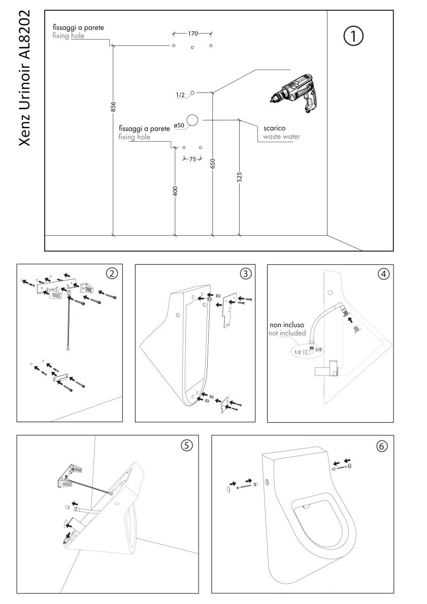 Wand urinoir wit Xenz - Afbeelding 3