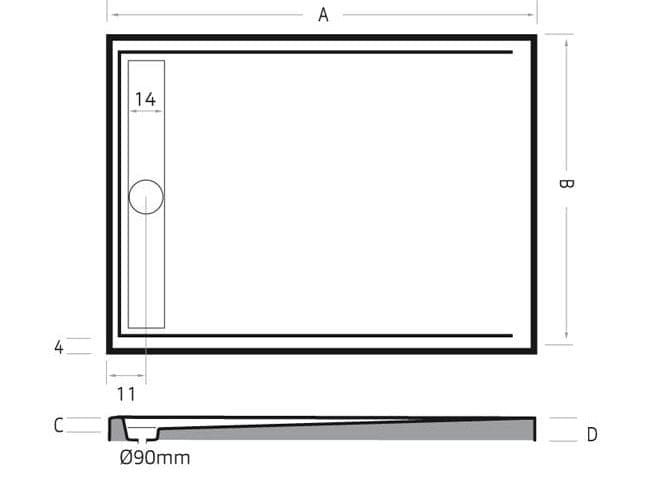 Easy Tray douchevloer 150x80 pergamon - Afbeelding 2