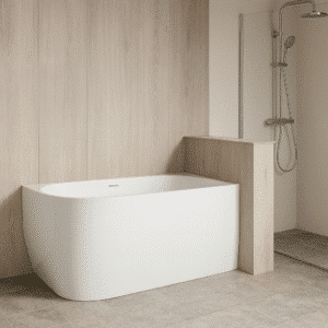 Half Vrijstaand Bad Rechts 180cm Wit