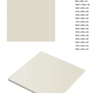 Flat Zero douchevloer 100×90 pergamon
