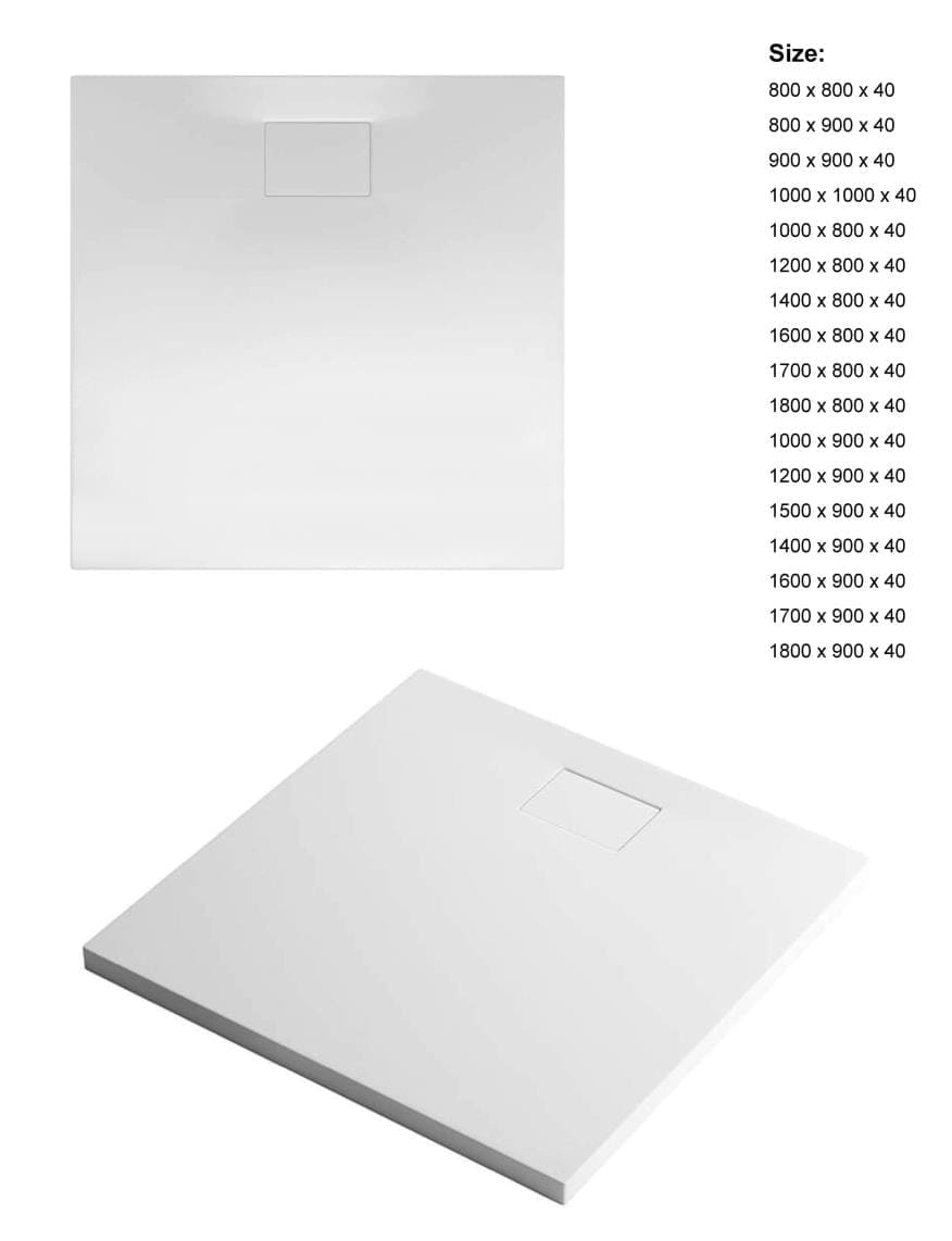 Flat Zero douchevloer 100x90 mat wit