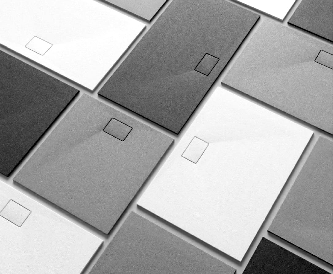 Plane composiet douchevloer 100x100 incl. sifon cover. Cement